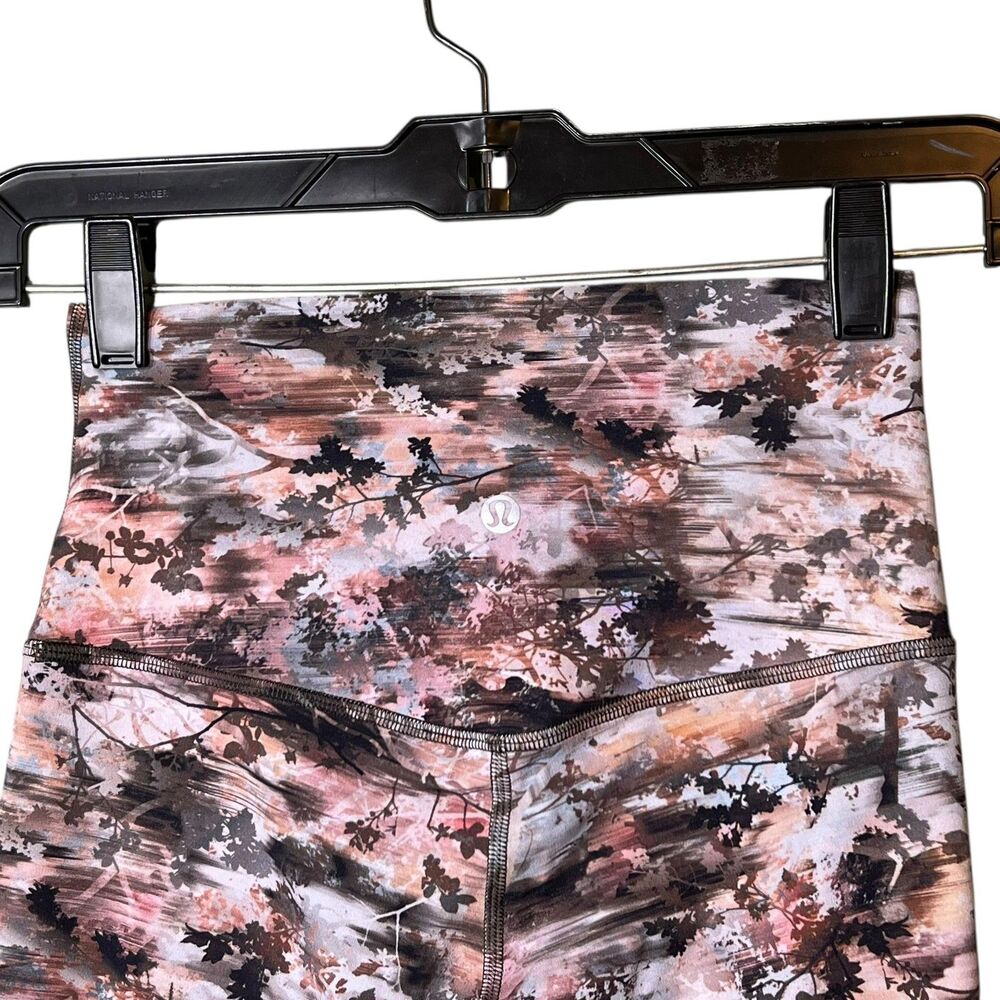 Lululemon Leggings Womens 4 High Rise Pink Brown Abstract Print Yoga LW5DM9S - Picture 11 of 12